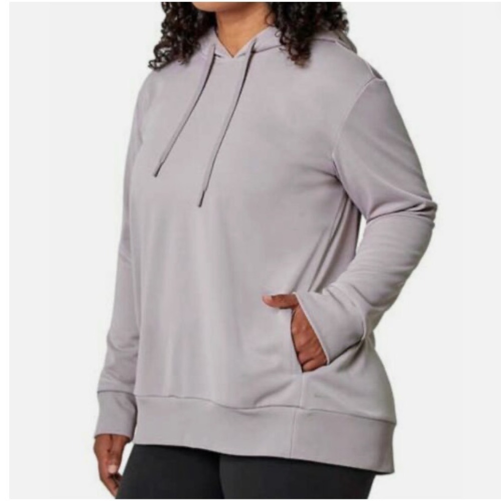 NWT Mondetta RECYCLED PERFORMANCE HOODIE Shirt Top Sweatshirt GULL GRAY sz XXL